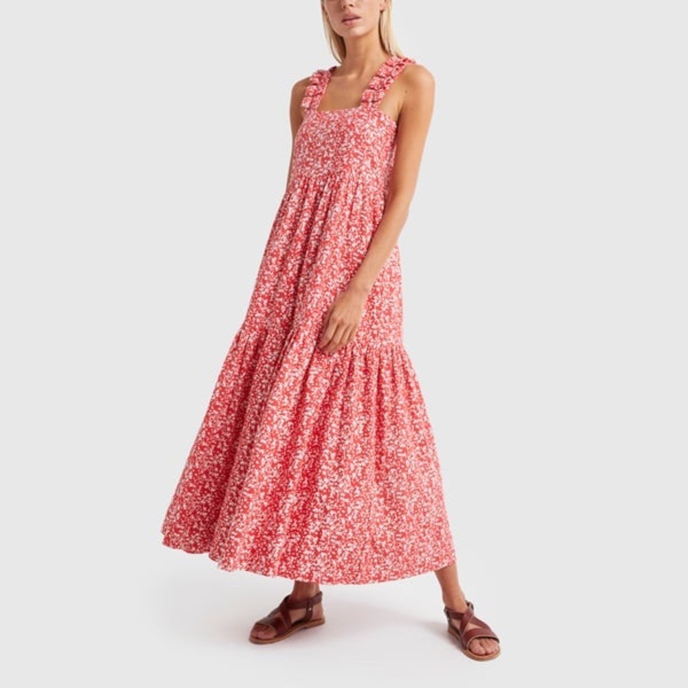 Mirth Handmade Edition Rio Dress in Poppy Women Sz Large Resort Vacation Coastal